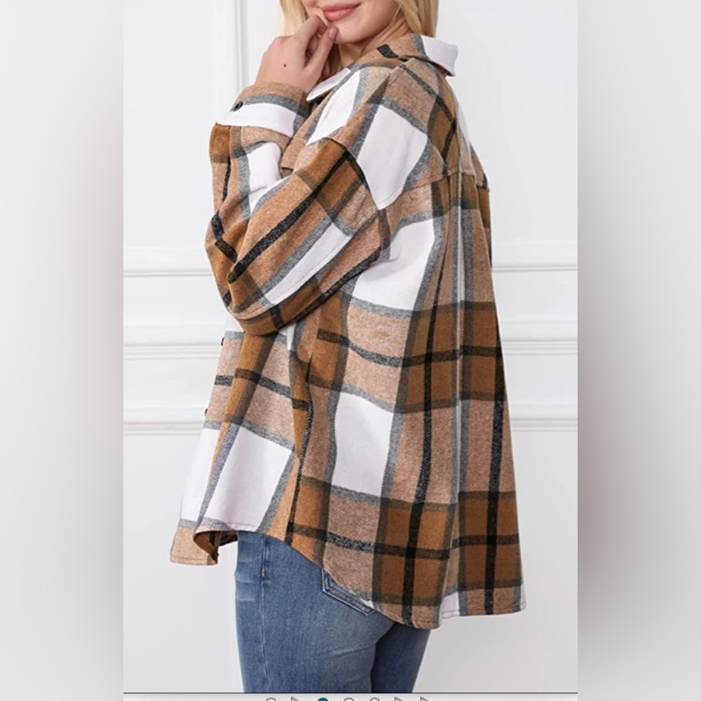 AUTOMET Womens Casual Plaid Wool Blend Button Down Long Sleeve Shirt Fall Jacket